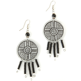 Authentic African Hand Made Kenyan Shield Fishhook Earrings