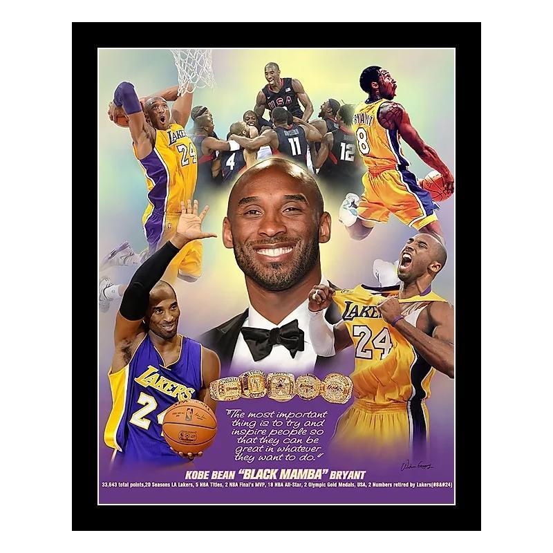 Los Angeles Lakers Kobe Bryant 24 Tribute 2020 Gold Edition Black