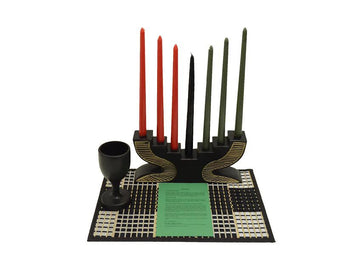 Step Kwanzaa Kinara Celebration Set-Kwanzaa-African Heritage Collection-Celebration Set-Black-The Black Art Depot