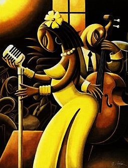 The Songstress-Art-Lester Kern-24x32 Inches-Unframed-The Black Art Depot