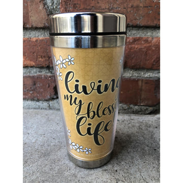 Living My Blessed Life by Kiwi McDowell: African American Travel Mug/Tumbler