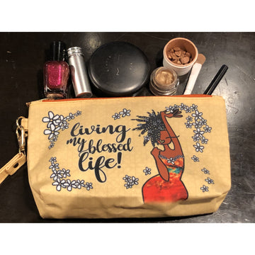 Living My Blessed Life Cosmetic Pouch by Kiwi McDowell