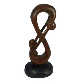 Love Infinity: Sierra Leonean Hand Made Mahagony Wood Carving (Side)