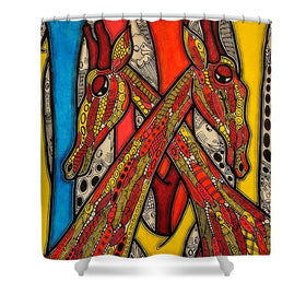 Lovers: Shower Curtain by Muktair Oladoja