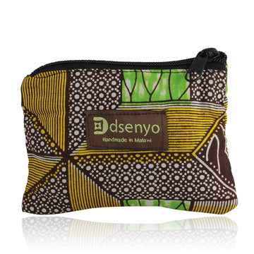 Green Geometric Coin Purse (Hand Made in Malawi)