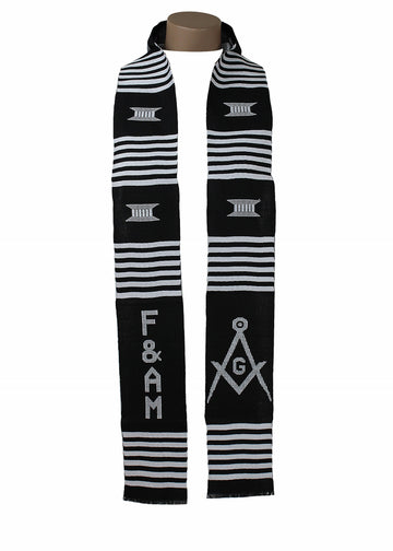 Masonic Black Kente Stole by Gold Coast Africa