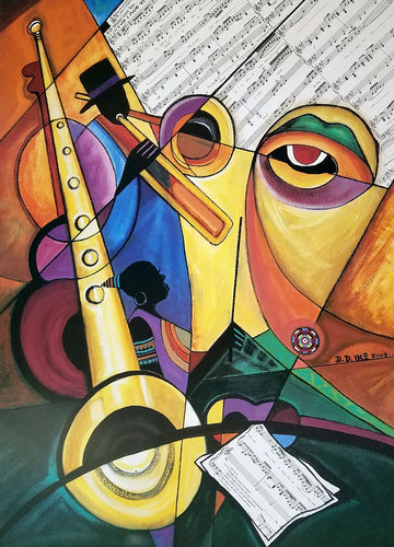 Musical Duo by D.D. Ike (Jazz/Abstract Art Print)