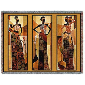 Namirya by Keith Mallett: African American Tapestry Throw Blanket