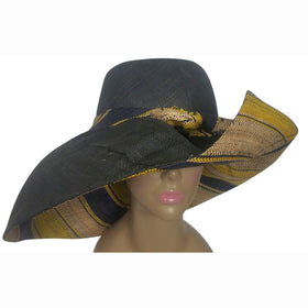 Fitahiana: Authentic African Handwoven Multicolor Madagascar Big Brim Raffia Sun Hat