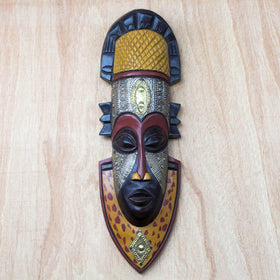 The Noble King: Authentic Hand Carved African Mask by Victor Dushie