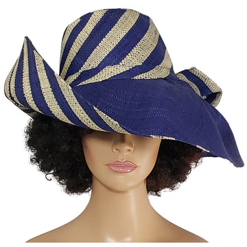 Oluchi: Authentic Hand Woven Multi-Color Madagascar Big Brim Raffia Sun Hat