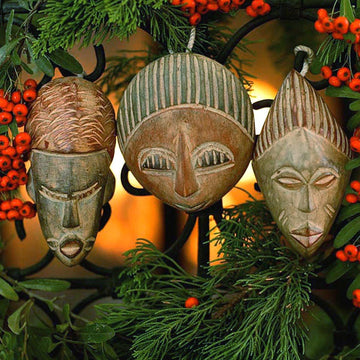 The Three Kings: African Mask Christmas Ornaments (Ghana)