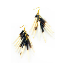 Authentic African Porcupine Quill Fishhook Earrings by Boutique Africa