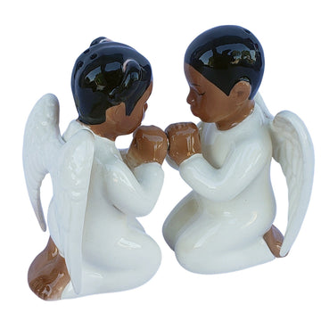 Praying Angels: African American Salt and Pepper Shaker Set