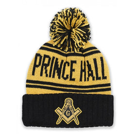 Prince Hall Free and Accepted Mason Gold and Black Beanie