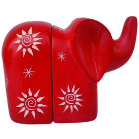 Elephant Bookends: Authentic African Soapstone Sculpture (Kenya)