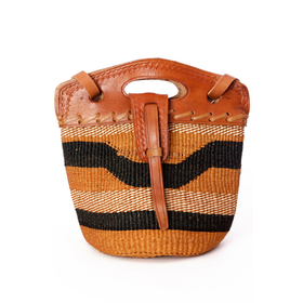 Authentic African Hand Made Sisal and Leather Cowgirl Hand Bag