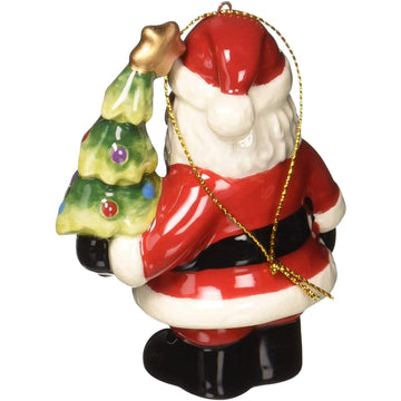 Santa's Christmas Tree Porcelain Christmas Ornament-Ornament-Cosmos Gifts-3.625 inches-Ceramic-The Black Art Depot