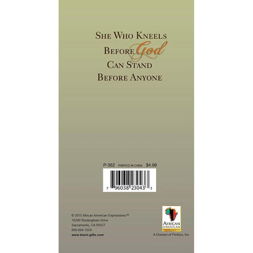 She Who Kneels: 2016 African American Checkbook Planner (Back)