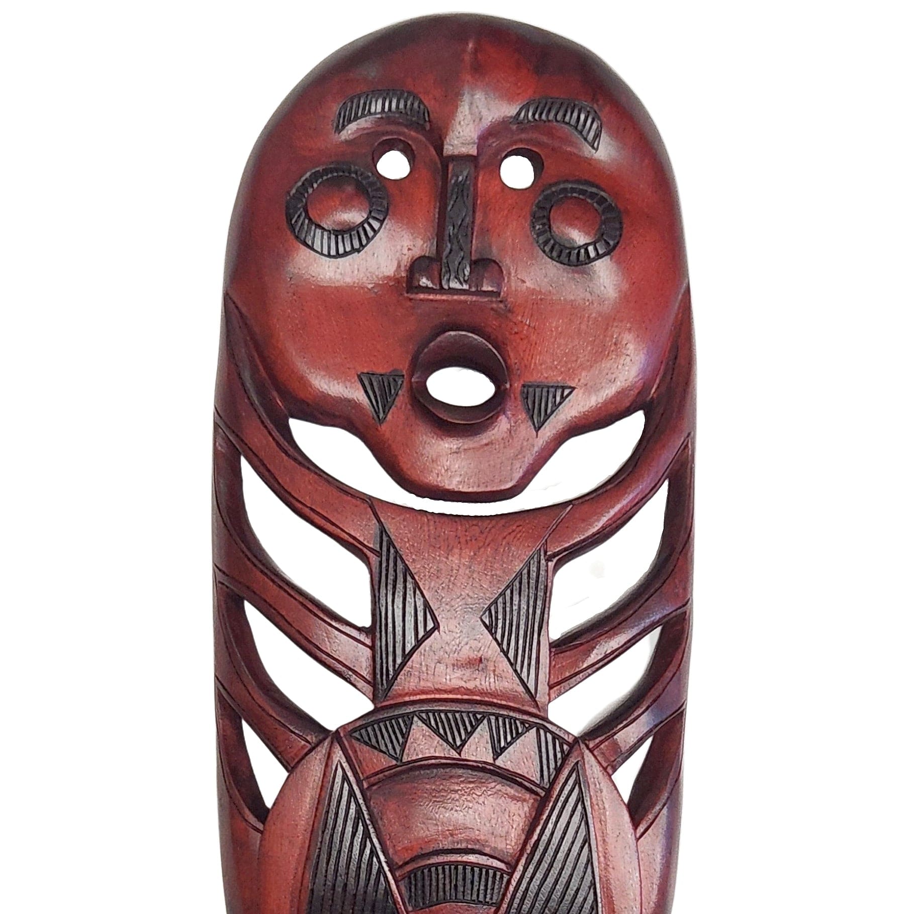 Makonde Mask - authentic African hand carved wooden sculpture, wood carving, ornament, tribal art deals - 26cm tall (ceiba)