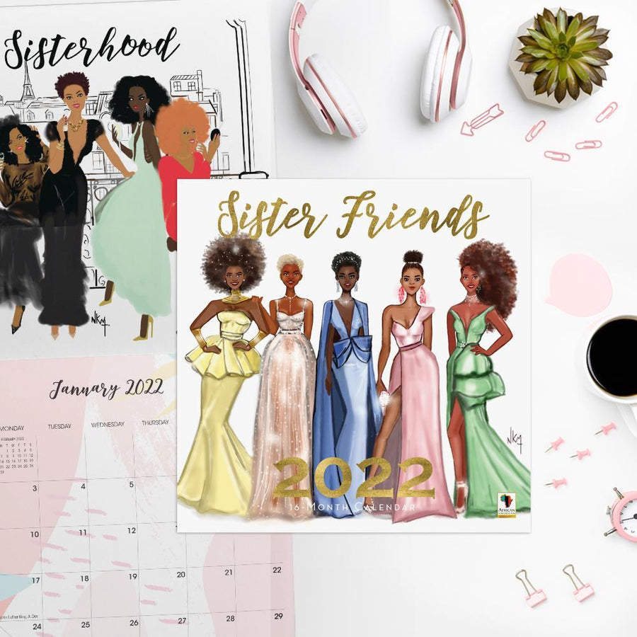 Sister Friends by Nicholle Kobi: African American 2022 Wall Calendar ...