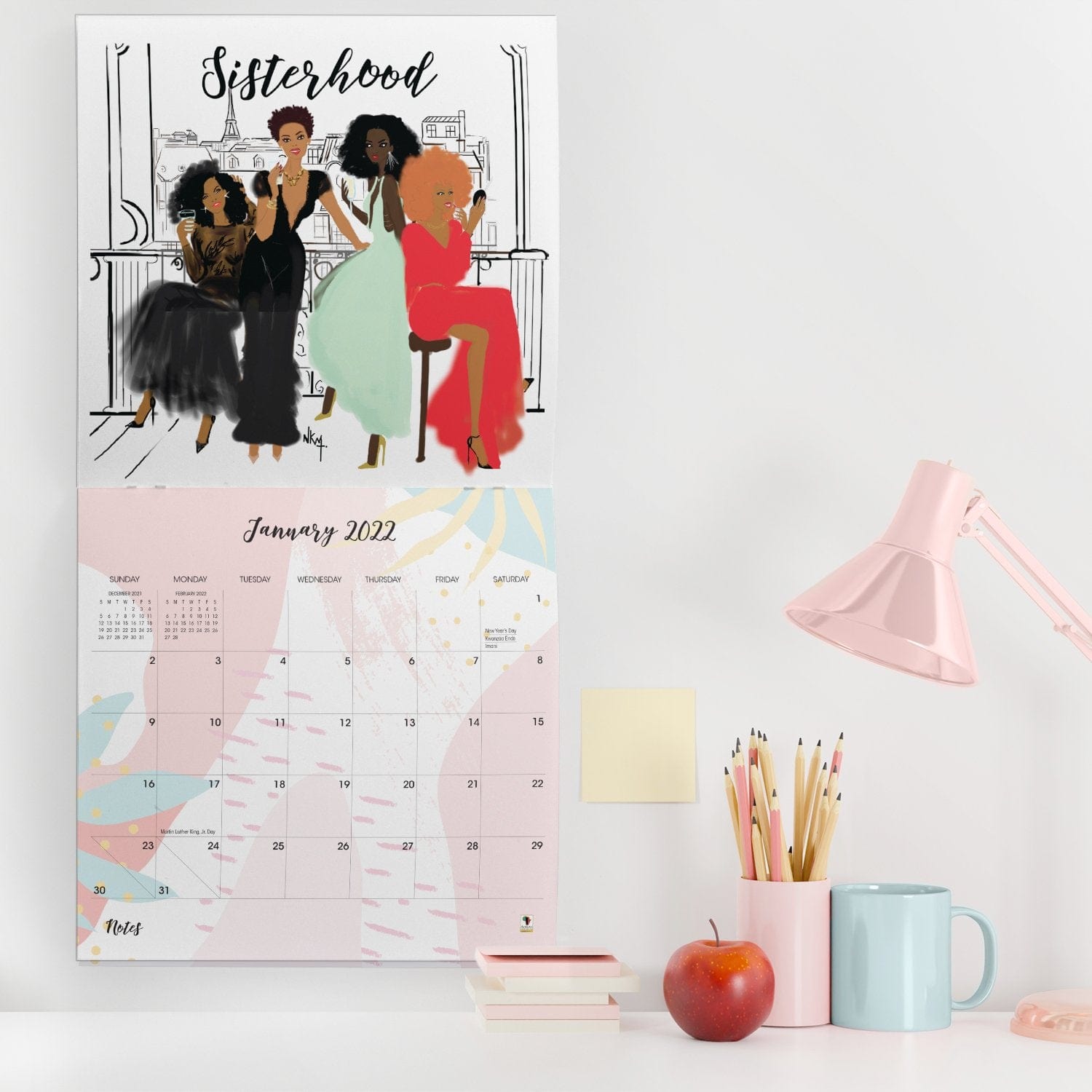 Sister Friends by Nicholle Kobi: African American 2022 Wall Calendar ...