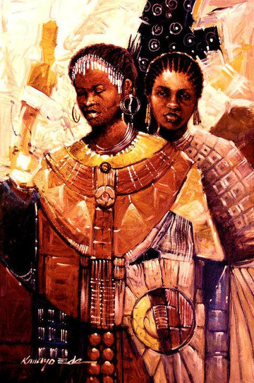 Adorned Ceremonial African Sisters by Kanayo Ede