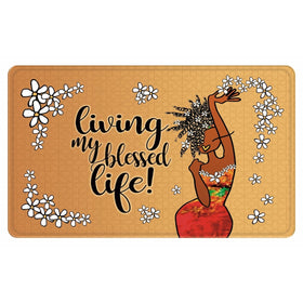 Living My Blessed Life: African American Memory Foam Mat by Kiwi McDowell