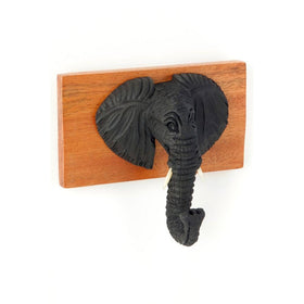 Authentic Jacaranda Wood African Elephant Coat Hook (Kenya)