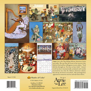 The Art of Annie Lee 2015 African American Calendar (Back)