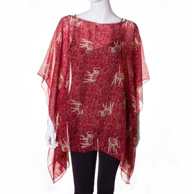 Delta Sigma Theta Inspired Crimson Elephant Chiffon Tunic (Front)