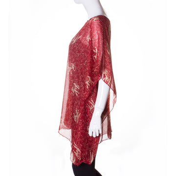 Delta Sigma Theta Inspired Crimson Elephant Chiffon Tunic (Side)