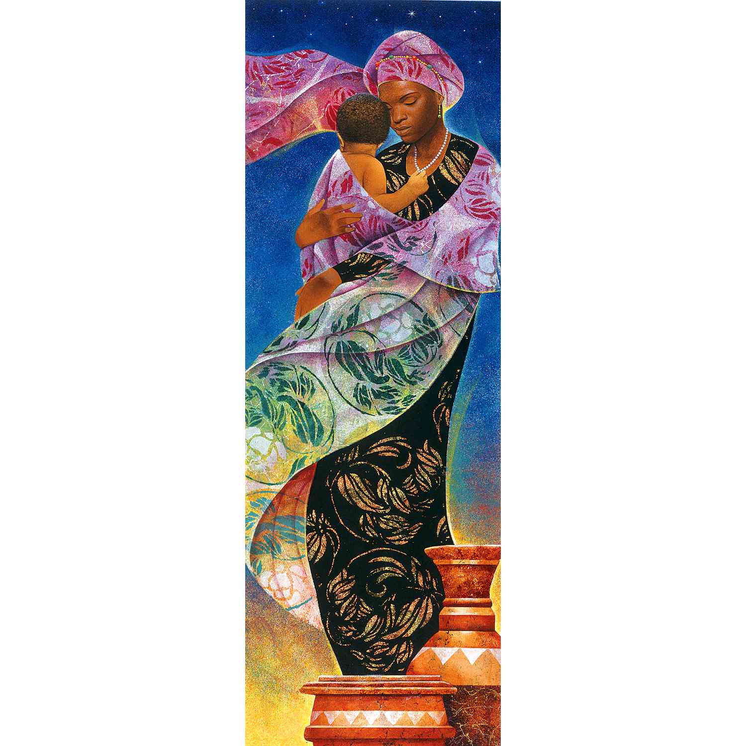 African Women Jubilee store Decorative Wall Hanging Tile Keith Mallet 11x14” Dancing