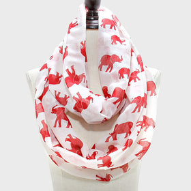 Delta Sigma Theta Inspired White Elephant Infinity Scarf (Summer)