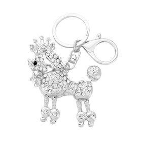 Sigma Gamma Rho Inspired Sparking Crystal Rhoyalty Poodle Key Chain