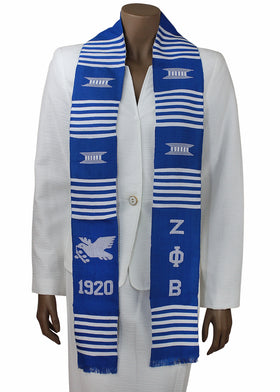 Zeta Phi Beta Blue Dove Kente Stole by Gold Coast Africa