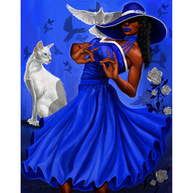 Zeta Phi Beta: Finer Woman-Art-Dion Pollard-30x24 inches-Unframed-Giclee on Paper-The Black Art Depot